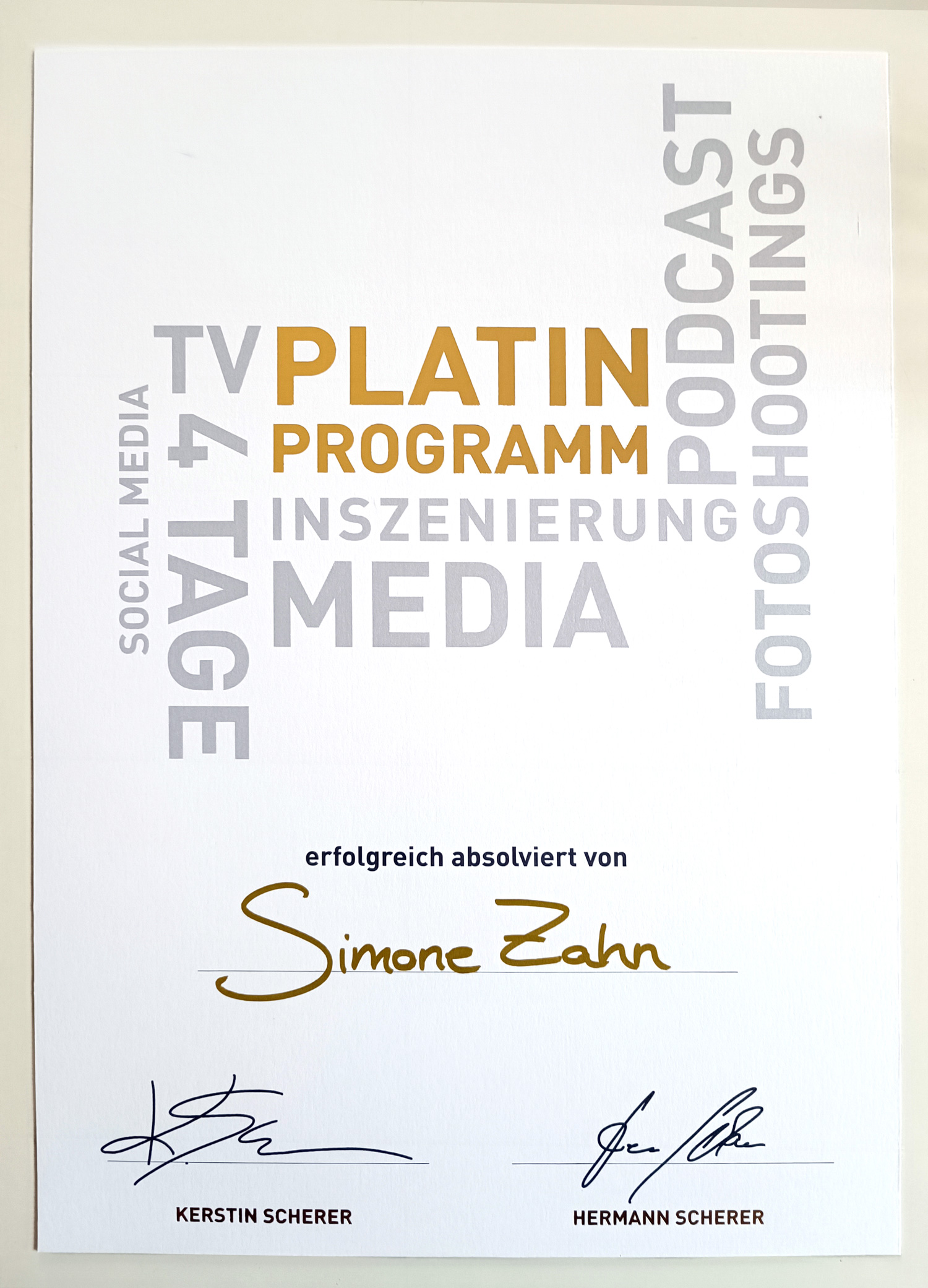 Platin Programm Inszenierungs Media Award.